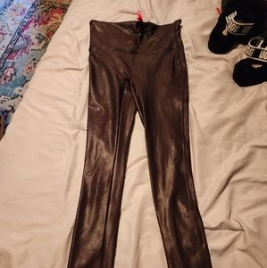 Spanks faux leather leggings